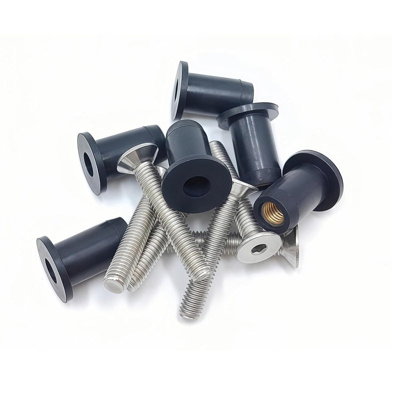 MAYEHAY 24 Pairs of Long M5 Neoprene Well Nuts M5 x 25mm Stainless Steel Hex Socket Bolts Well Nuts Kit for Kayak Motorcycle Windscreen Accessories,Neoprene nut Contains Brass Nuts Copper nut - Image 4